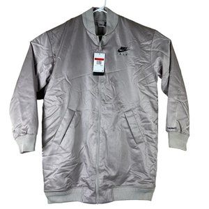 Nike Air Women's Therma Fit Bomber Jacket Gray Loose Fit DD4640-033 Size Large